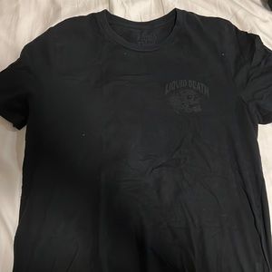Liquid Death black tee. Large. Black with dark grey lettering. Good condition.